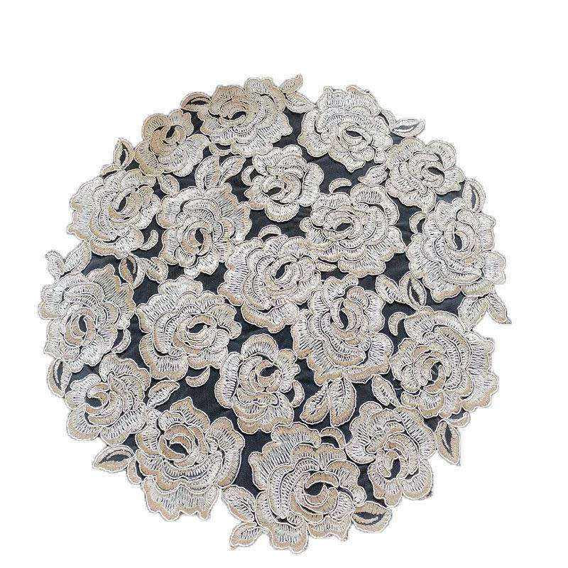 新款满工蕾丝绣花圆桌布茶盘茶具盖巾小圆形欧式奢华防尘布饰品巾,淘宝优惠券,粉丝福利购,淘宝优惠卷