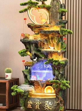 假山流水喷泉福禄景观鱼缸招财风水轮循环水办公室落地装饰品摆件