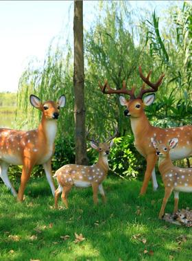 玻璃钢雕塑梅花鹿摆件树脂仿真小鹿动物幼儿园户外花园庭院子装饰
