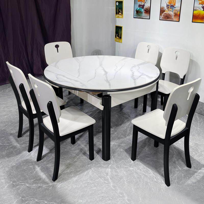 简约现代岩板实木餐桌椅组合小户型方圆两用可伸缩餐厅经济型餐桌,淘宝优惠券,粉丝福利购,淘宝优惠卷