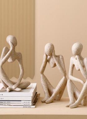 ins风小众抽象人物思考者艺术摆件卧室家居装饰创意现代简约饰品