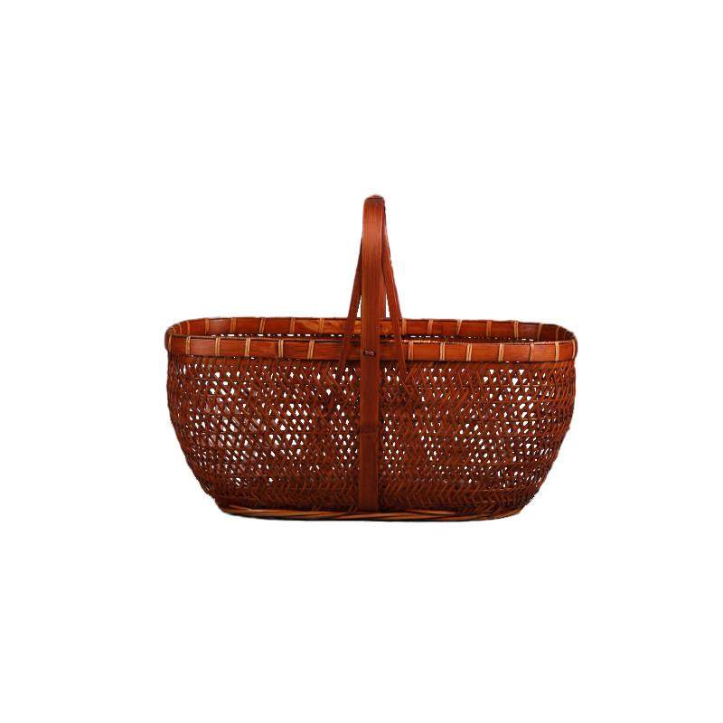 大漆竹编买菜篮茶具收纳篮古风提篮果篮手工旅行便携鸡蛋筐购物篮,淘宝优惠券,粉丝福利购,淘宝优惠卷