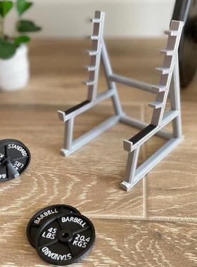 跨境新品杠铃笔架创意钢笔展示架木制书桌摆件装饰小景观装饰礼物