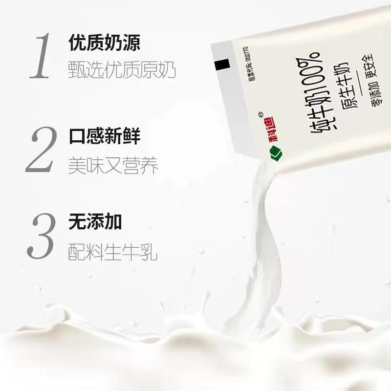 科迪纯牛奶袋装牛奶网红小白奶学生早餐脱脂奶乳制品180ml*16袋 - 图2