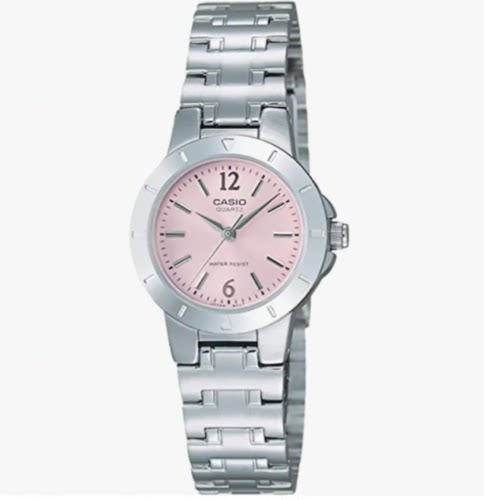 卡西欧手表女Casio LTP-1177A-4A1粉色钢带简约轻巧石英女士手表 - 图3