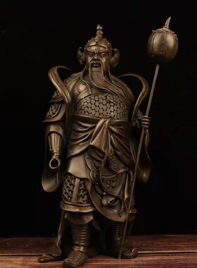 新品纯铜门神摆件l大号秦琼尉迟恭铜像仿古哼哈二将护法神家用供