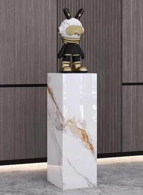 落地式轻奢岩板花架底座摆件客厅玄关商铺室内酒店展厅展台装饰架