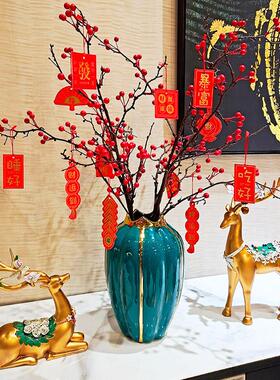 玄关装饰摆件家居饰品现代客厅轻奢高档电视柜鹿花瓶乔迁新居礼品