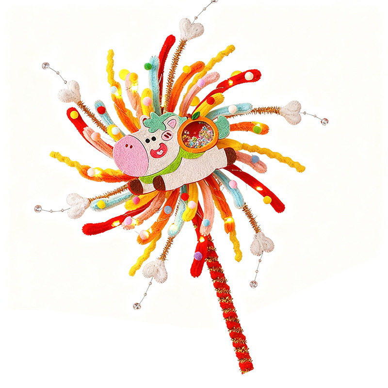 马年摇摇乐旋转烟花灯笼儿童手工diy材料手提发光花灯新年小礼物,淘宝优惠券,粉丝福利购,淘宝优惠卷