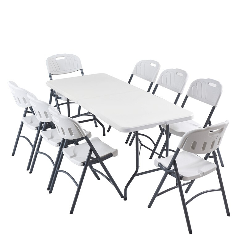 可折叠桌子家用便携式饭桌宿舍学习桌易摆摊塑料长方形餐桌-图3