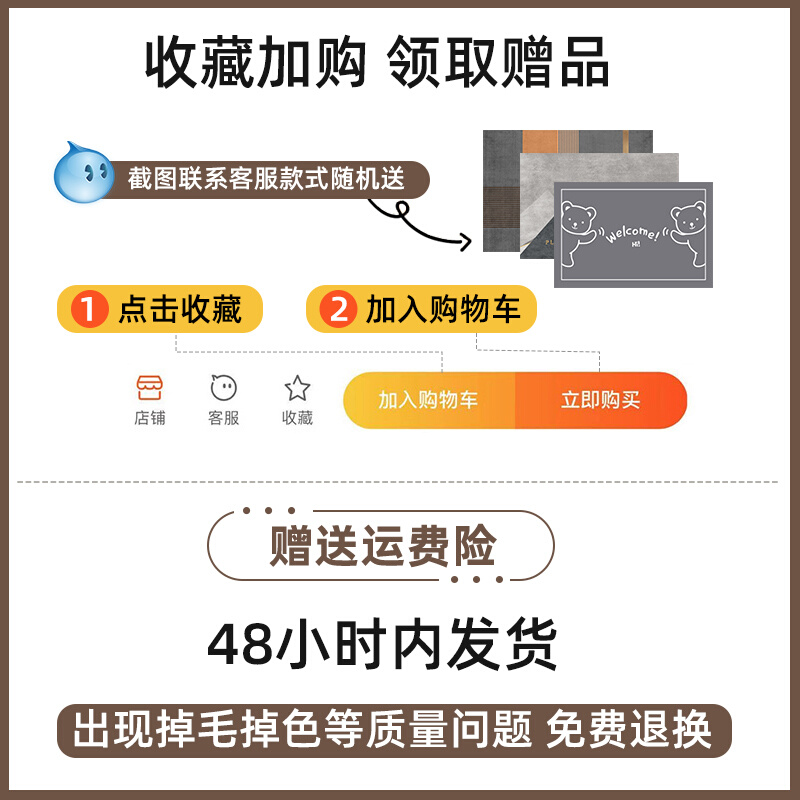 入户门垫进门地垫门口高级pvc可裁剪家用免洗耐脏可擦洗玄关地毯-图3