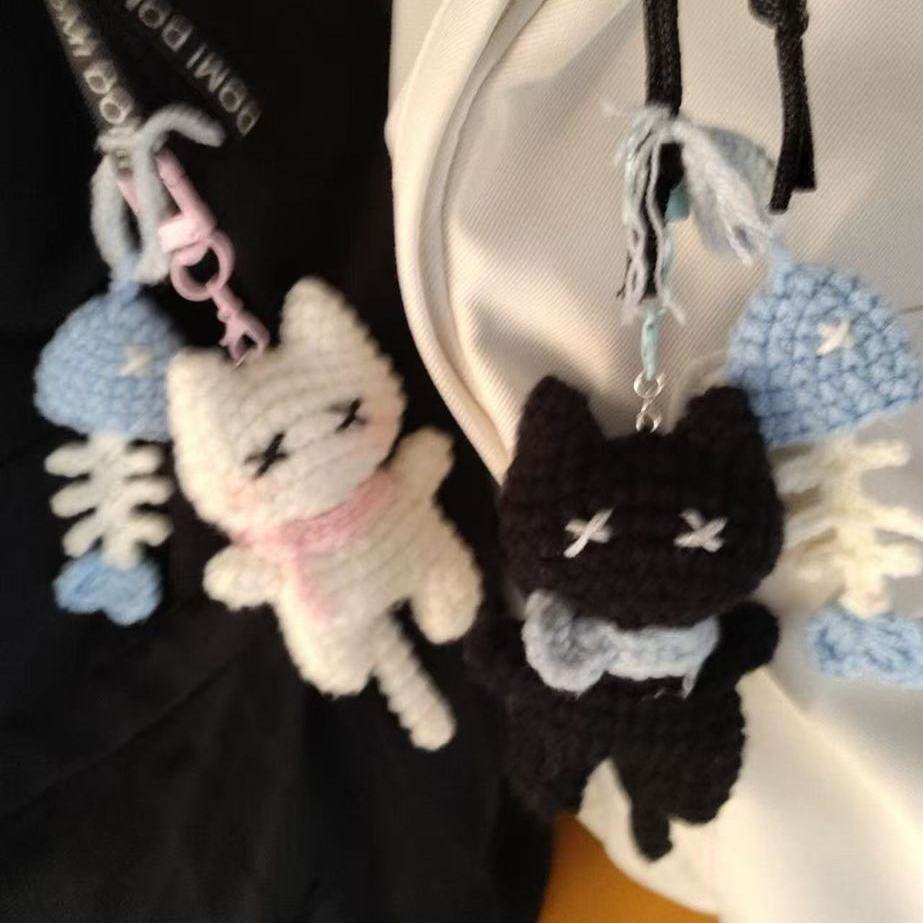 小鱼小猫挂件钩针diy包勾玩偶编织小猫小鱼针织材料解闷打发时间,淘宝优惠券,粉丝福利购,淘宝优惠卷