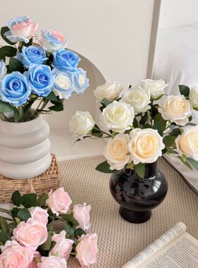 仿真玫瑰花婚礼礼堂插花布置装饰