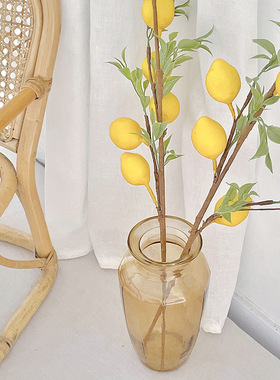 2件包邮|ins仿真清新5果柠檬果树家居客厅摆件酒店民宿前台装饰果