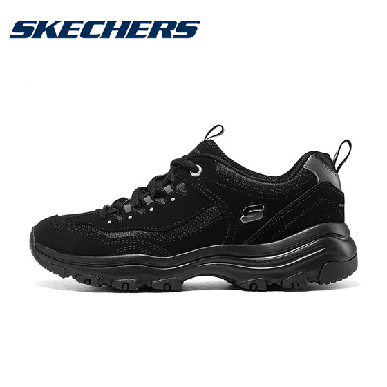 Skechers Skechers 아빠 신발 여성 신발 공식 정통 플래그십 봄, 가을 여성용 올 블랙 팬더 스니커즈