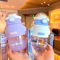 Straw cup girls children in school special boys Kindergarten students high face value Cubs plastic cups Summer water glasses