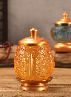 黄铜琉璃容怀水杯供水杯观音净水杯家用圣水杯