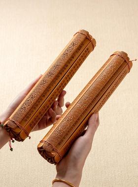 中式竹简书古风摆件家居饰品办公桌面装饰品书架创意礼品竹编道具