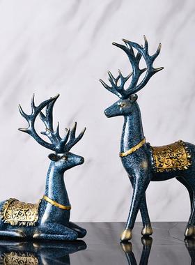 轻奢鹿酒柜摆件家居装饰品创意玄关客厅电视柜办公室新中式工艺品