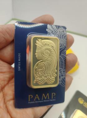 实重1盎司/100克/50克 1:1覆刻彷真金条 纯铜镀金 金属工艺礼品摆