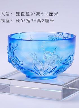 琉璃金玉满堂碗摆件招财工艺品中式创意生日送老外礼物工艺品鱼