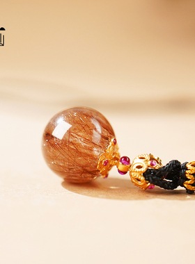 普陀山铜发晶平安喜乐吊坠