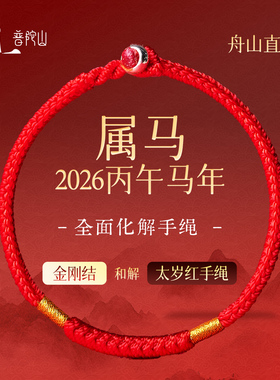 普陀山2025本命年太岁红绳手链女