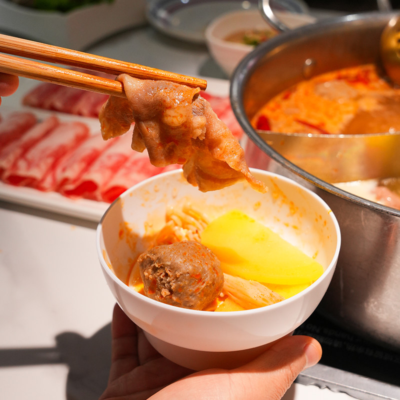 新中式圆形火锅沥油碗创意镂空设计去油神器火锅店专用碗油碟碗盘