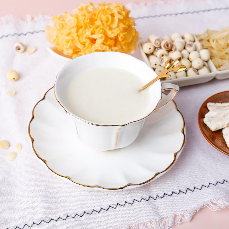 杏仁粉七白饮百合莲子银耳粉早餐羹代餐粉速食即食冲泡饮品 - 图0