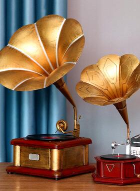 覆古留声机模型彷古摆件酒吧居家装饰客厅工艺礼品摆饰创意欧式摄