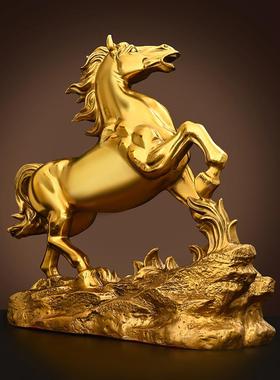 青铜马饰品马到成功马黄铜生肖马客厅入口办公室桌子装饰工艺品礼