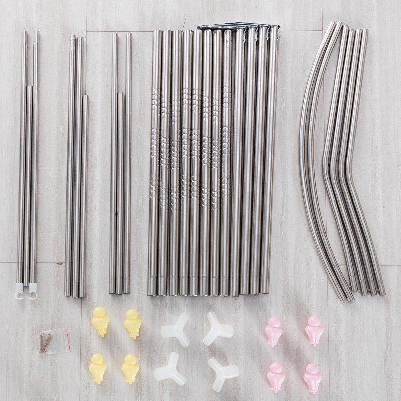 蚊帐不锈钢三开门方顶加粗加厚加高25MM 雪纺加密1.5/1.8床可订做,淘宝优惠券,粉丝福利购,淘宝优惠卷