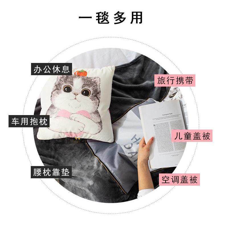 卡通ins抱枕被毯子两用办公室汽车沙发靠枕靠垫空调被加厚多功能,淘宝优惠券,粉丝福利购,淘宝优惠卷