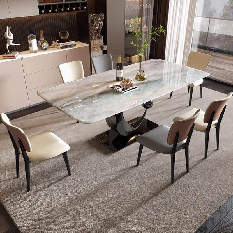 意式超晶石餐桌椅组合家用小户型现代简约客厅高档西餐厅吃饭桌子,淘宝优惠券,粉丝福利购,淘宝优惠卷