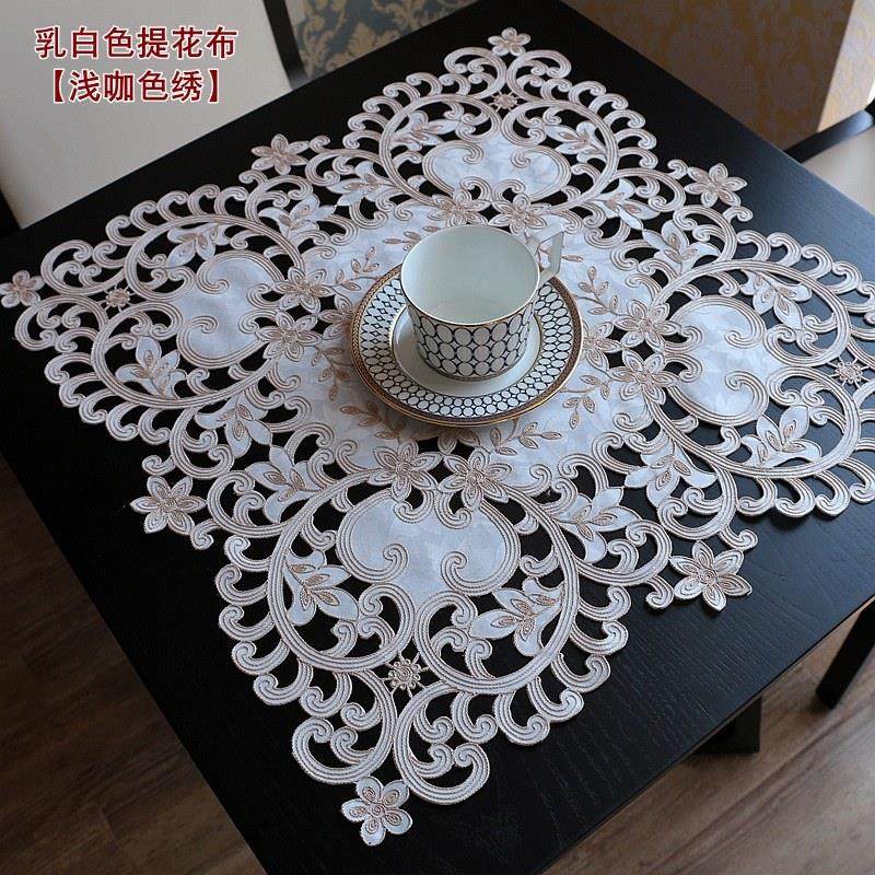 餐桌布刺绣镂空布艺欧式茶几巾多用盖巾微波炉床头柜盖布方几桌布,淘宝优惠券,粉丝福利购,淘宝优惠卷