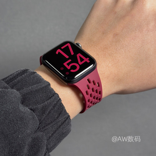 适用苹果S11手表S10表带applewatch透气网孔硅胶表带S8硅胶S9表带iwatch10Ultra男运动创意S7女45/42mm手表带 - 图2