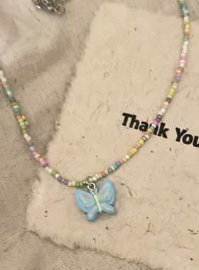 彩色女设计感颈链锁骨bmins辣妹