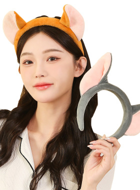 Tom and Jerry正版可爱猫耳朵发箍创意扭头饰立体发箍丑萌发饰女