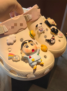 日系可爱洞洞鞋鞋花睡衣男孩卡通立体可拆卸鞋扣DIY漫画拖鞋配饰