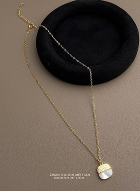 厚镀18K真金保色几乎不褪色贝壳项链时尚高级感轻奢风锁骨链工厂