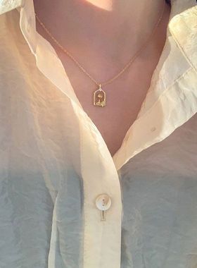 王子玫瑰花园项链女立体精致法式锁骨链ins冷淡风简约时尚个性潮