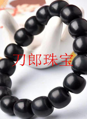 新疆和田玉羊脂玉墨玉籽料老型珠桶珠路路通手串手链女男款高级感