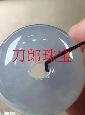 翡翠色路路通吊坠缅甸冰种飘花玉石转运珠玉坠挂件男女款锁骨项链