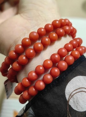 天然南红玛瑙手串佛珠多圈满肉本命年手链108颗卡10m