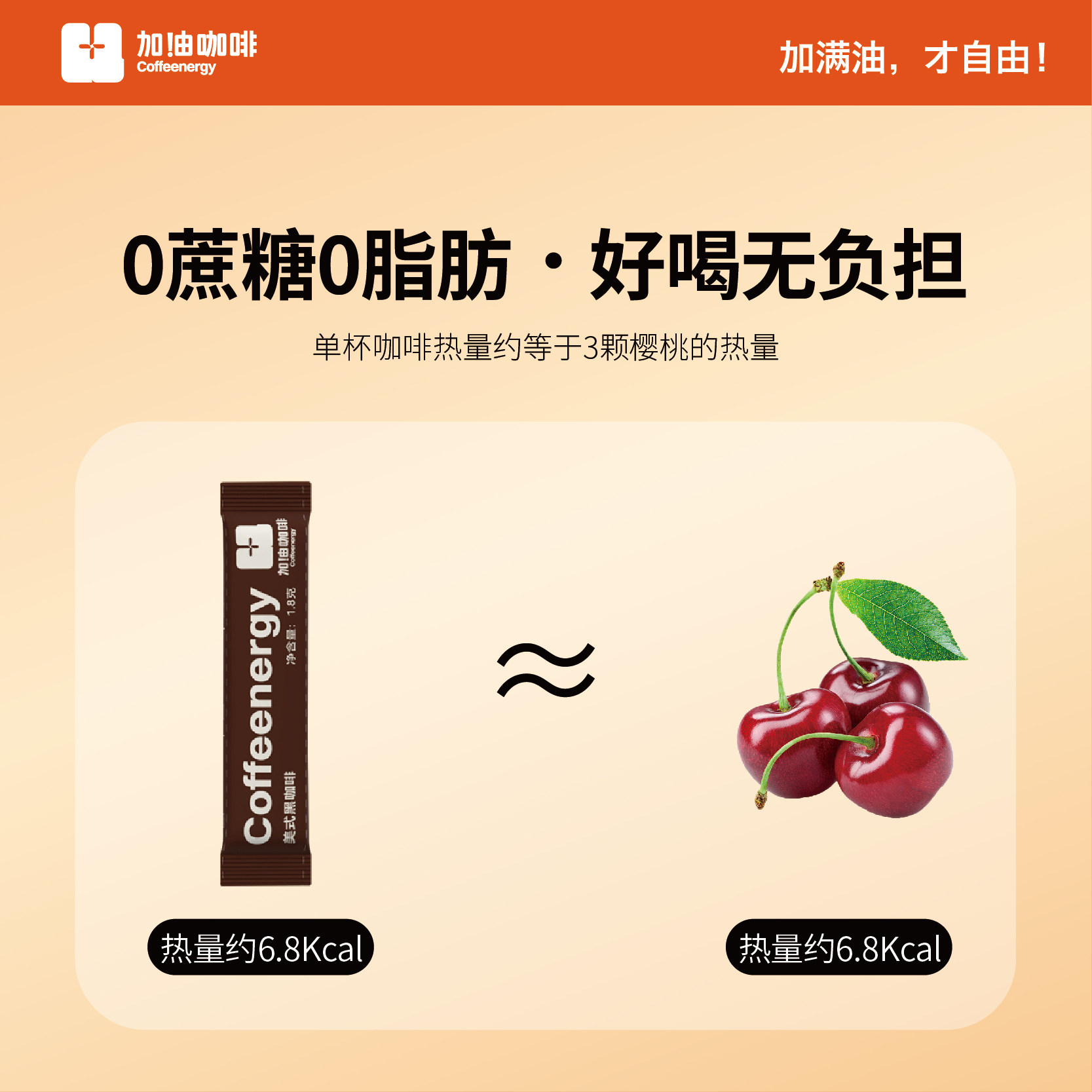 Coffeenergy咖啡加油黑咖啡云南阿拉比卡高因低卡咖啡粉1.8g*10