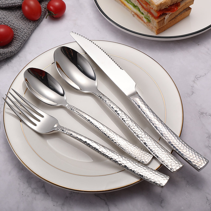 316不锈钢西餐餐具刀叉套装牛排三件套高档锤纹高级感牛扒刀叉勺,淘宝优惠券,粉丝福利购,淘宝优惠卷
