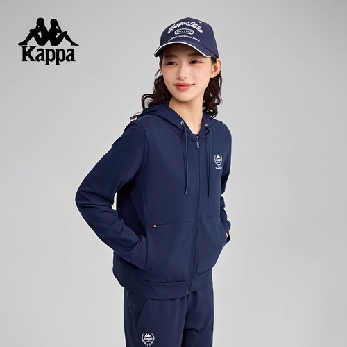 Kappa卡帕女装2025夏季新款运动休闲百搭针织连帽外套K0F42MK22 - 图1