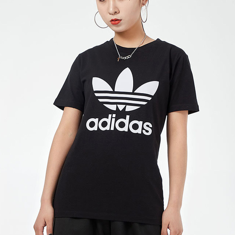 Adidas阿迪达斯三叶草女装2023夏新款短袖圆领休闲运动T恤GN2899 - 图0