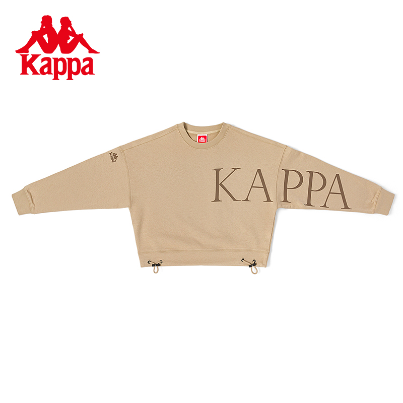 Kappa卡帕女短款蝙蝠衫卫衣秋季新款休闲圆领套头衫K0C62WT01 - 图0