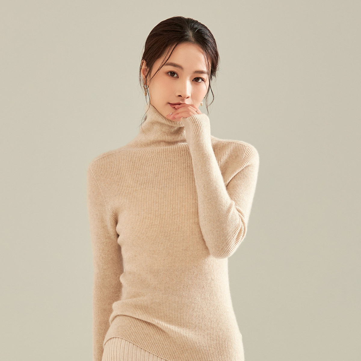 【100%纯羊绒】春竹新款舒适自由领打底毛衣女百搭保暖高领羊绒衫,淘宝优惠券,粉丝福利购,淘宝优惠卷